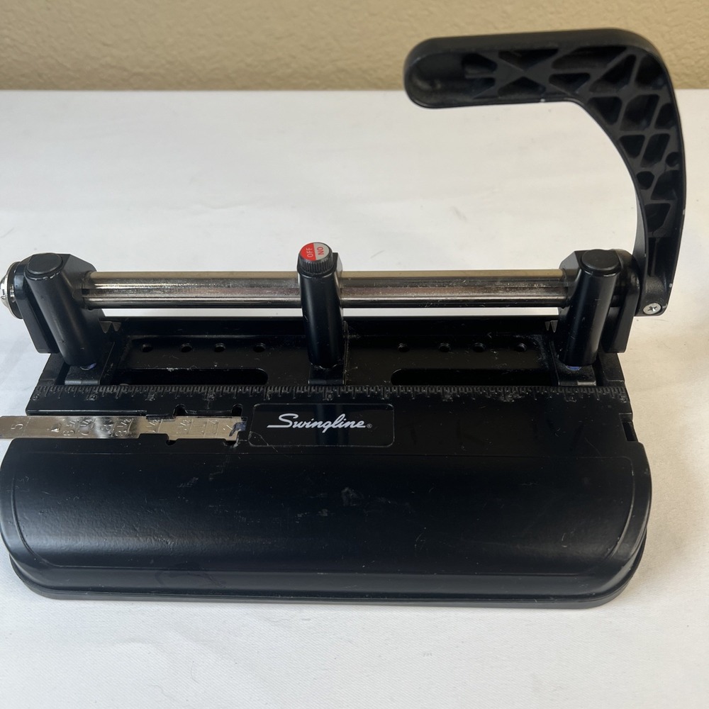 VTG MCM Swingline 32 Sheet Lever Handle 3 Hole Heavy Duty Punch Model 350‎ 400